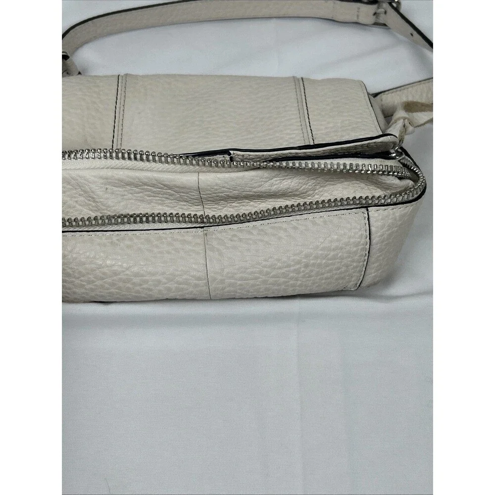 Vince Camuto Crossbody Leather Pebble Bag Cream Gray